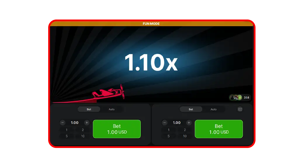 Observe the plane's ascent and multiplier increase. Pay attention to rapid number changes.